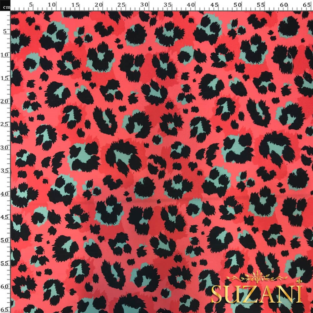Popart Leopar Desenli Dijital Baskılı Kumaş