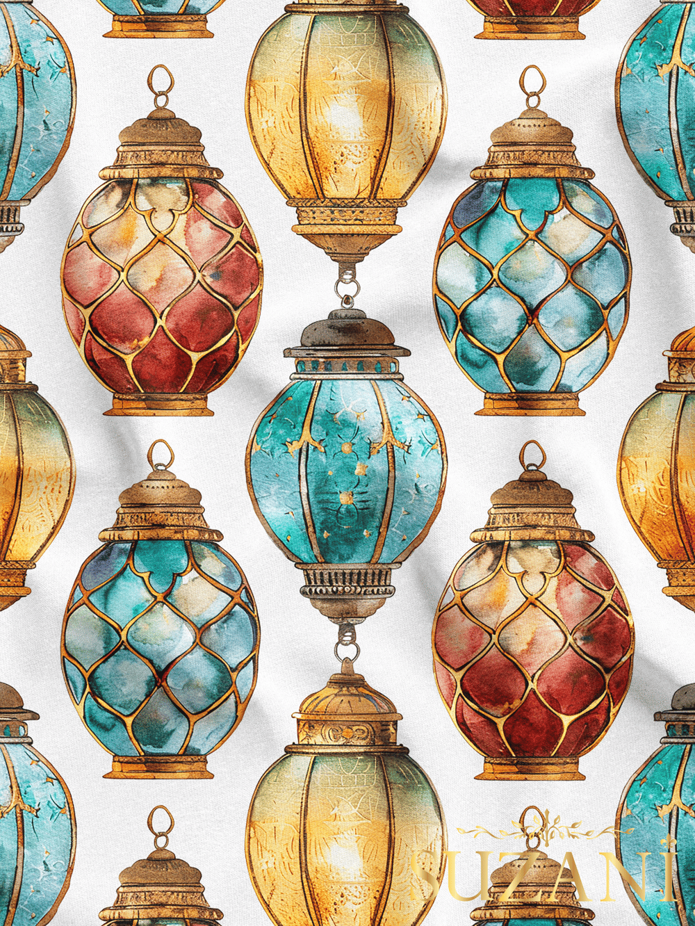 Ramazan Temalı Lamba Desenli Dijital Baskılı Kumaş