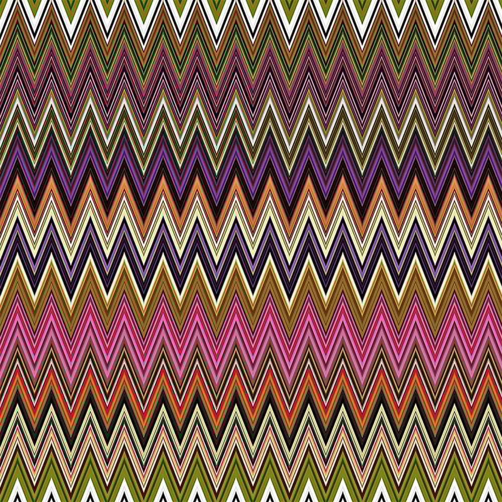 Renk Geçişli Zigzag Desenli Dijital Baskılı Kumaş