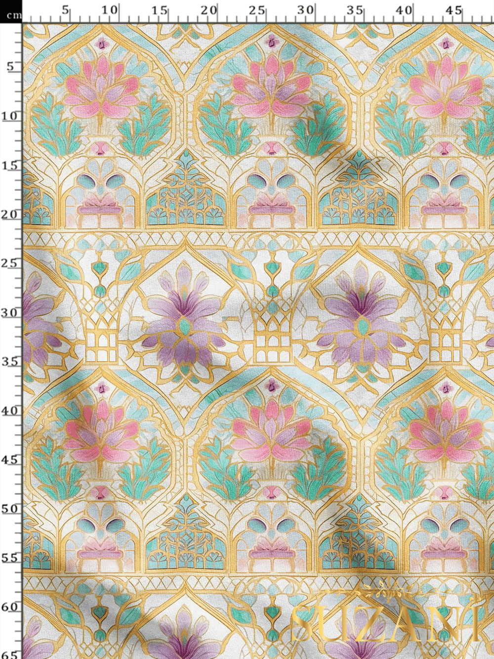 Renkli Çiçek Motif Desenli Dijital Baskılı Kumaş