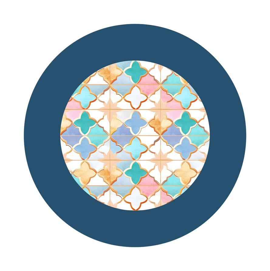 Renkli Moroccan Motif Desenli Dikişsiz 3'lü Supla Kumaşı