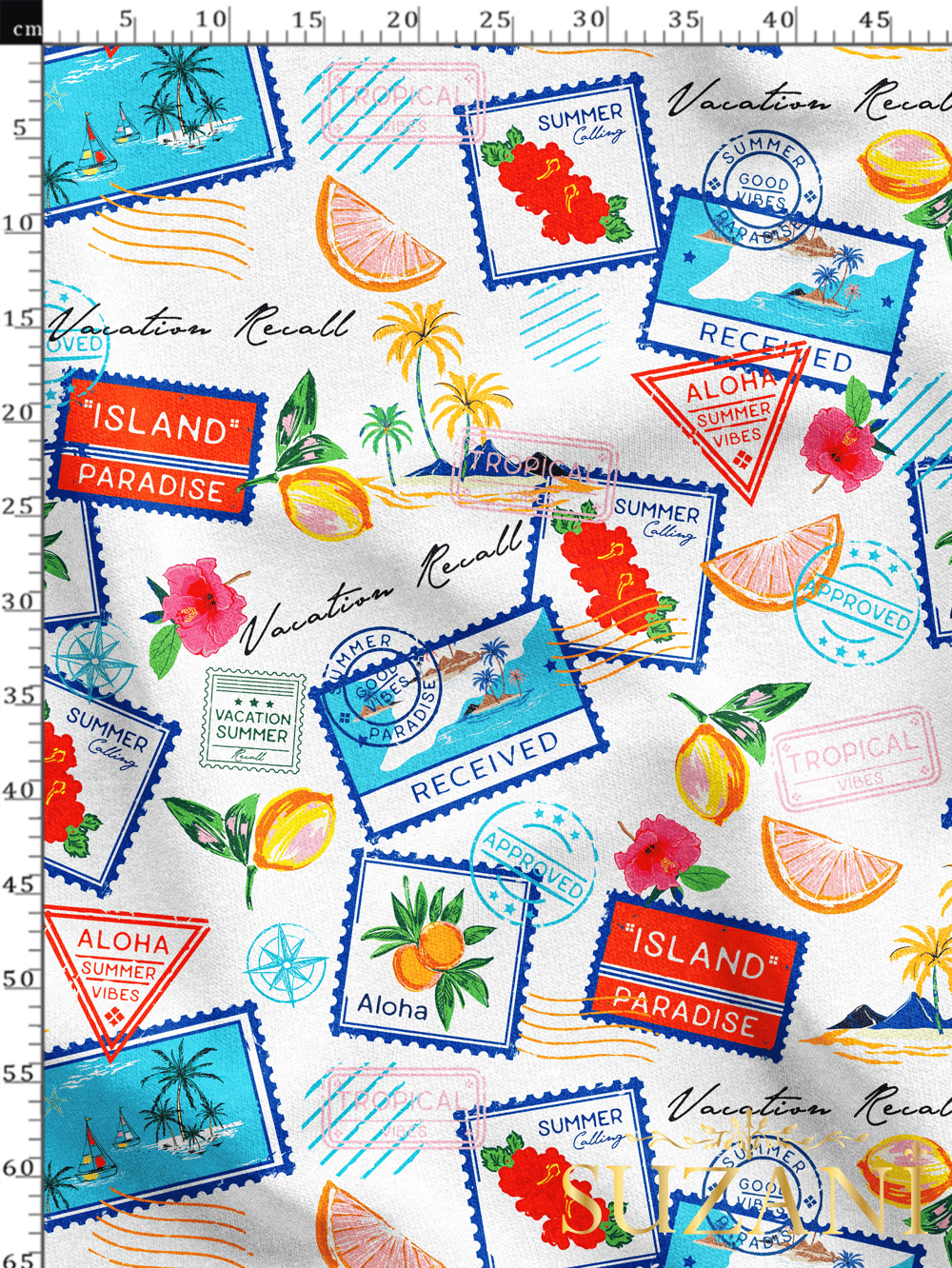 Renkli Yaz Desenli Dijital Baskılı Kumaş