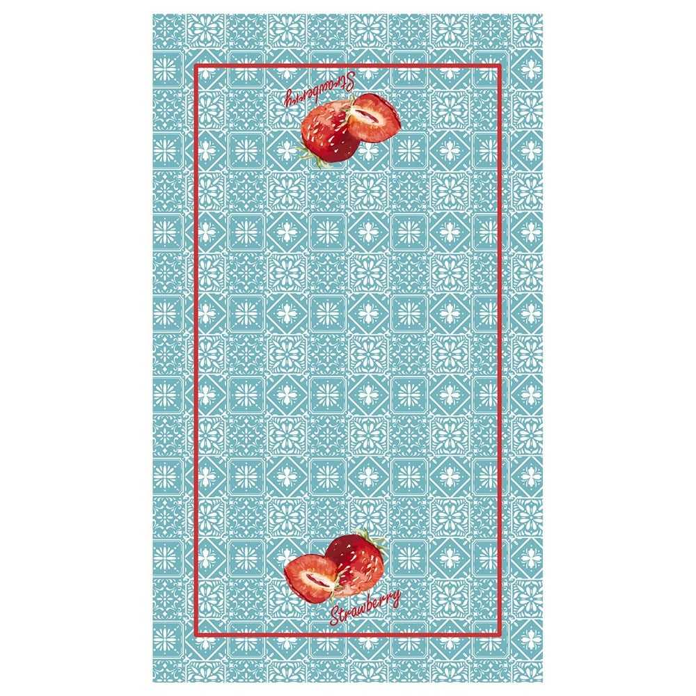 Retro Çilek Desenli Dikişsiz 4lü Fırın Örtüsü Kumaşı