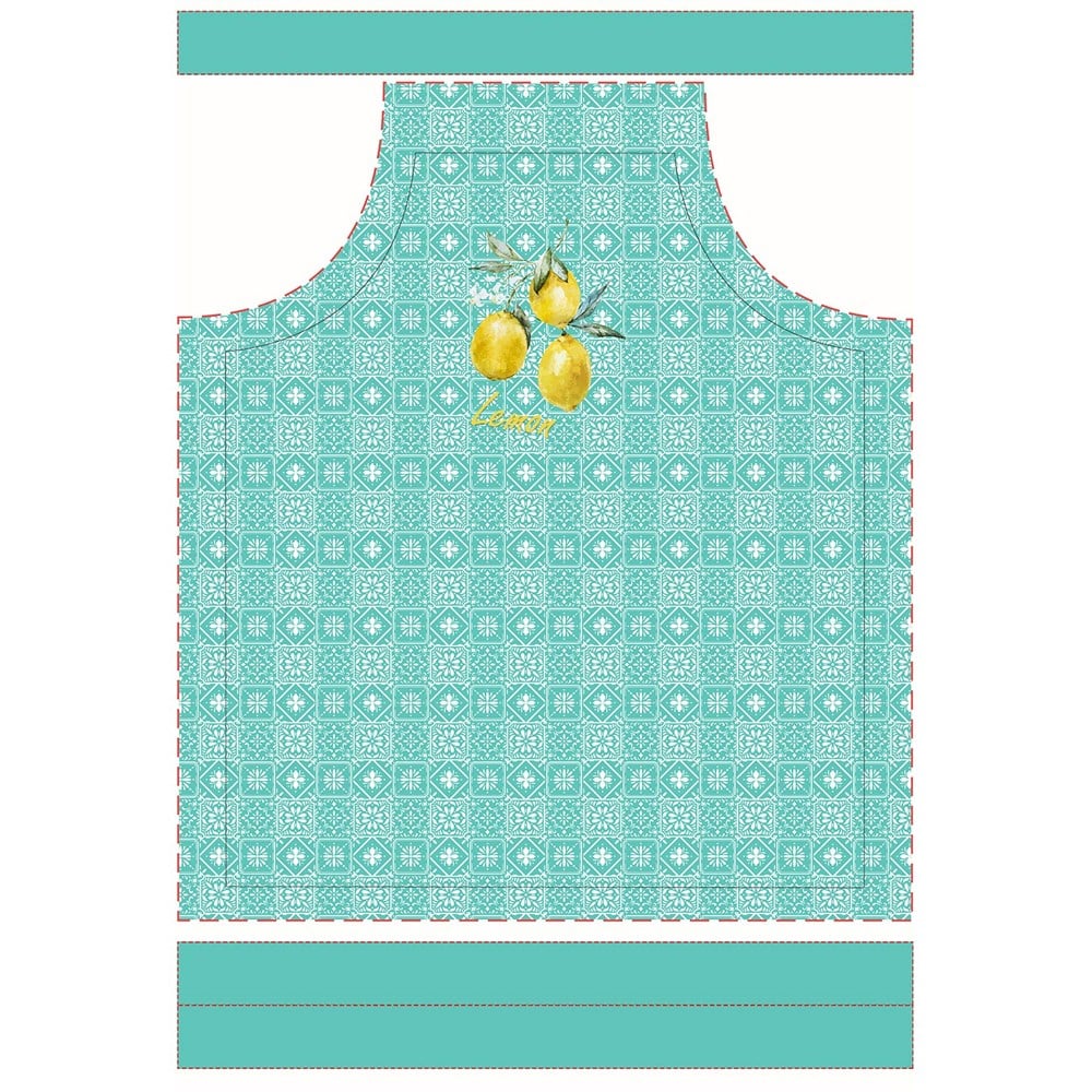 Retro Limon Desenli Mutfak Önlüğü Kumaşı