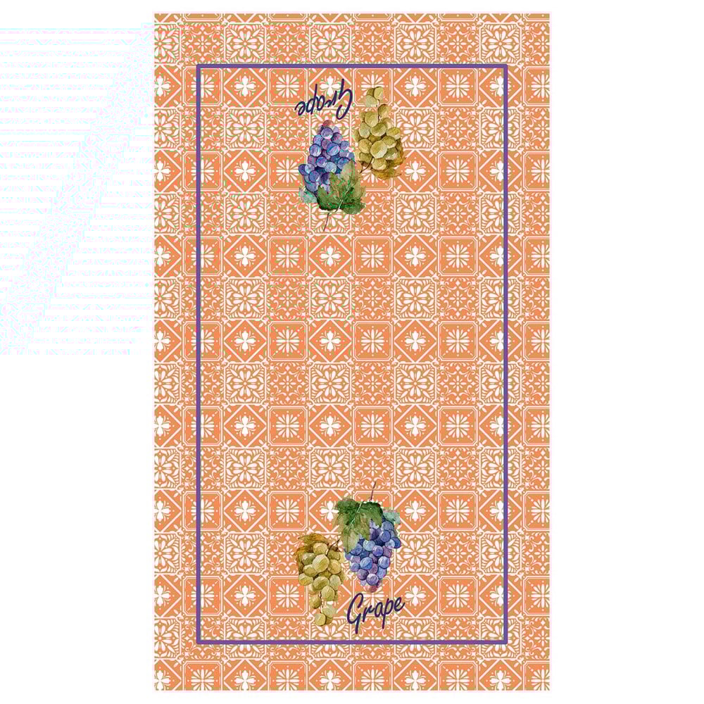 Retro Üzüm Desenli Dikişsiz 4lü Fırın Örtüsü Kumaşı