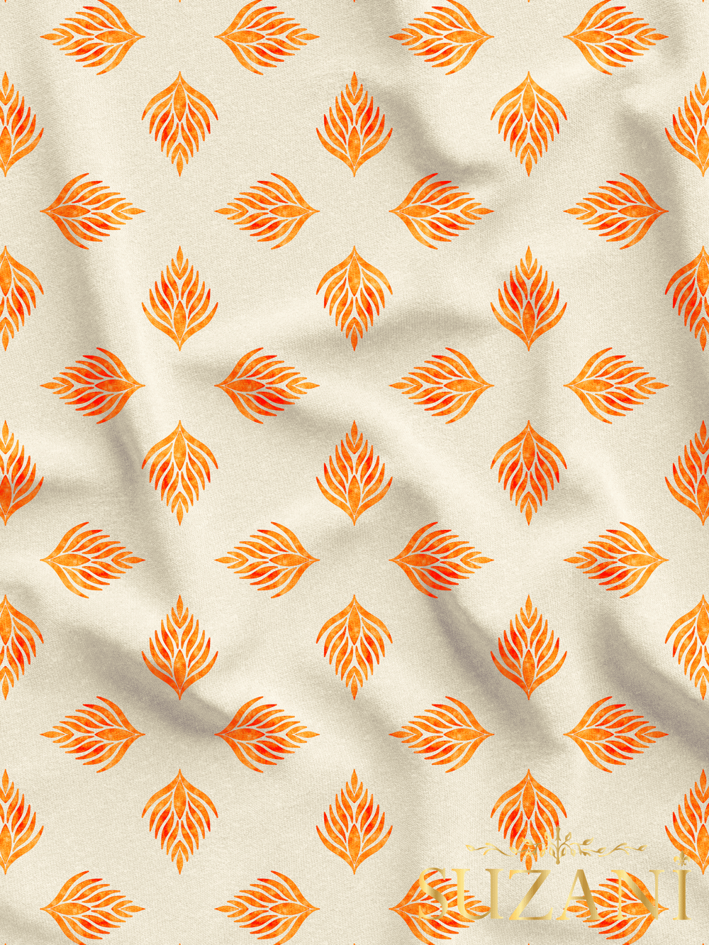 Şal Desenli Dijital Baskılı Kumaş