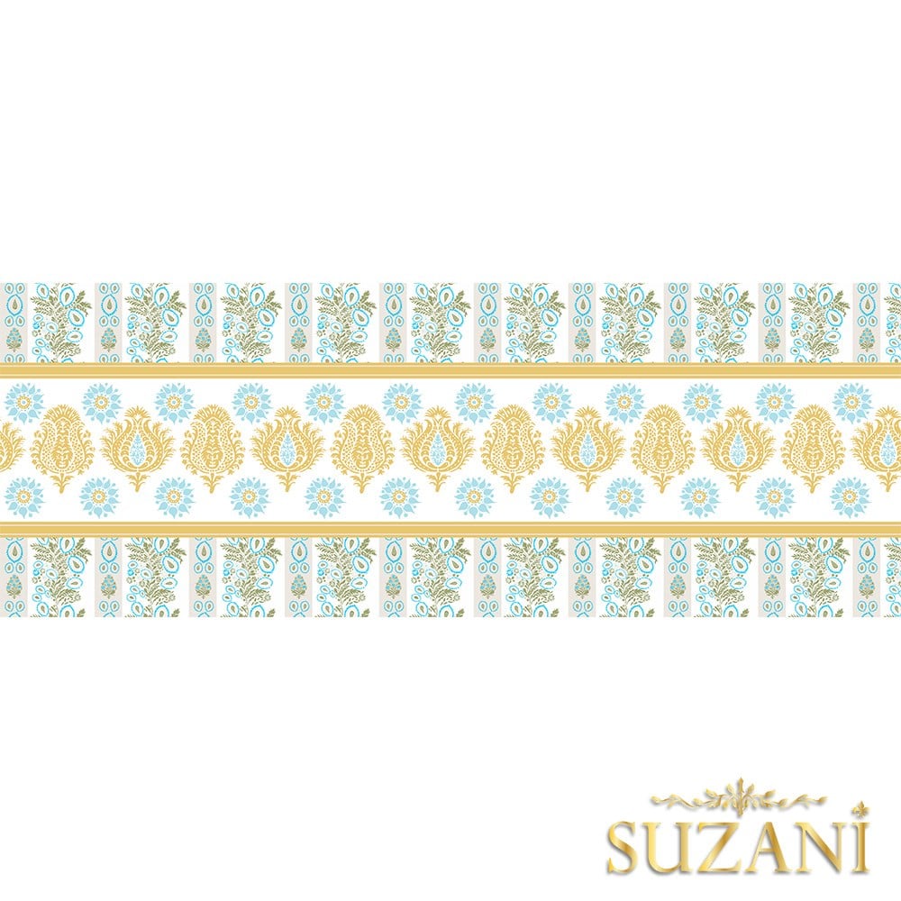 Sarı Damask Desenli Dikişsiz Runner Kumaşı
