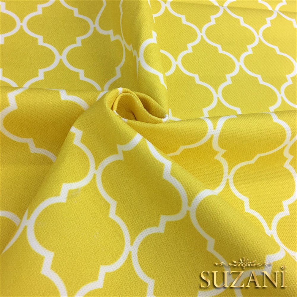 Sari Zeminli Moroccan Desenli Çocuk Kumaşı