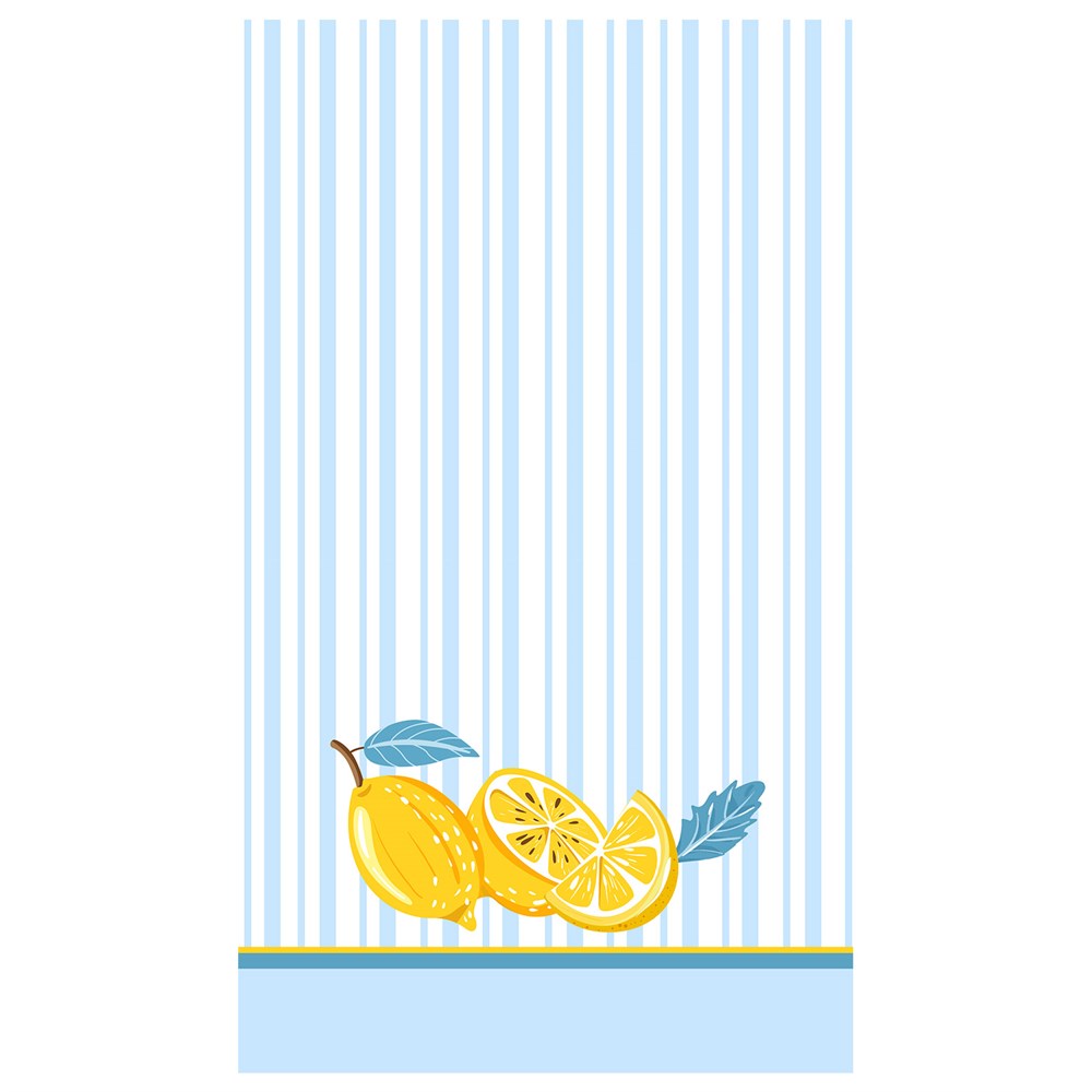 Seaside Limon Desenli Dikişsiz 4lü Fırın Örtüsü Kumaşı