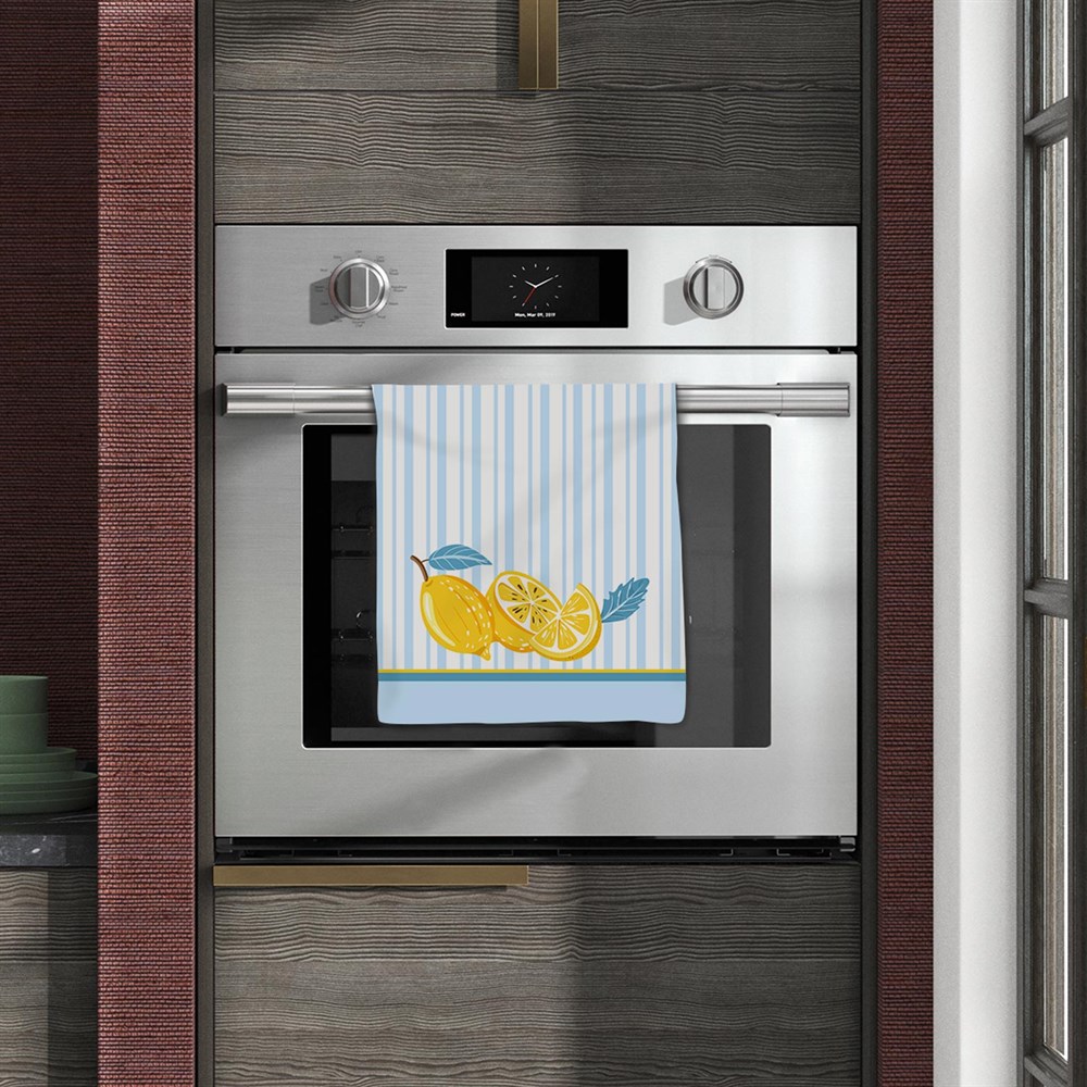 Seaside Limon Desenli Dikişsiz 4lü Fırın Örtüsü Kumaşı