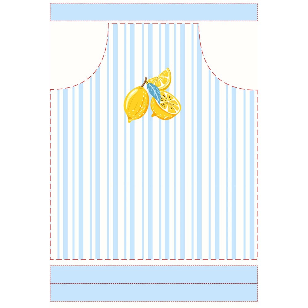 Seaside Limon Desenli Mutfak Önlüğü Kumaşı