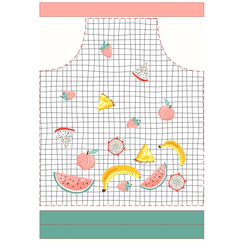 Seaside Meyve Desenli Mutfak Önlüğü Kumaşı