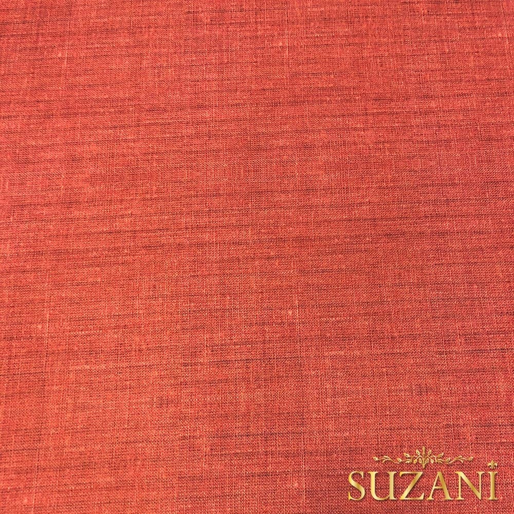 Şeftali Keten Görünümlü Dijital Baskılı Kumaş