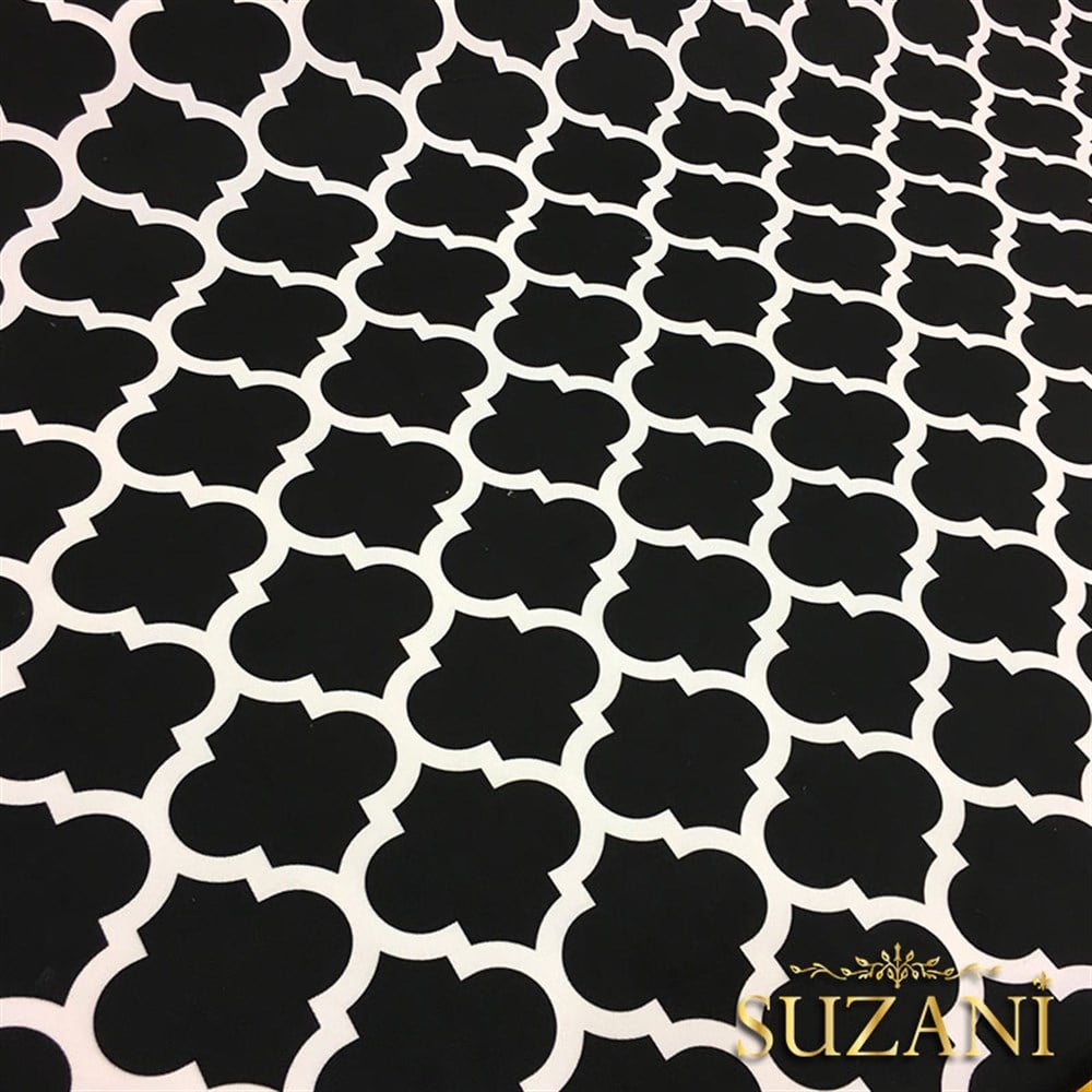 Siyah Zemin Fas Desenli Kumaş