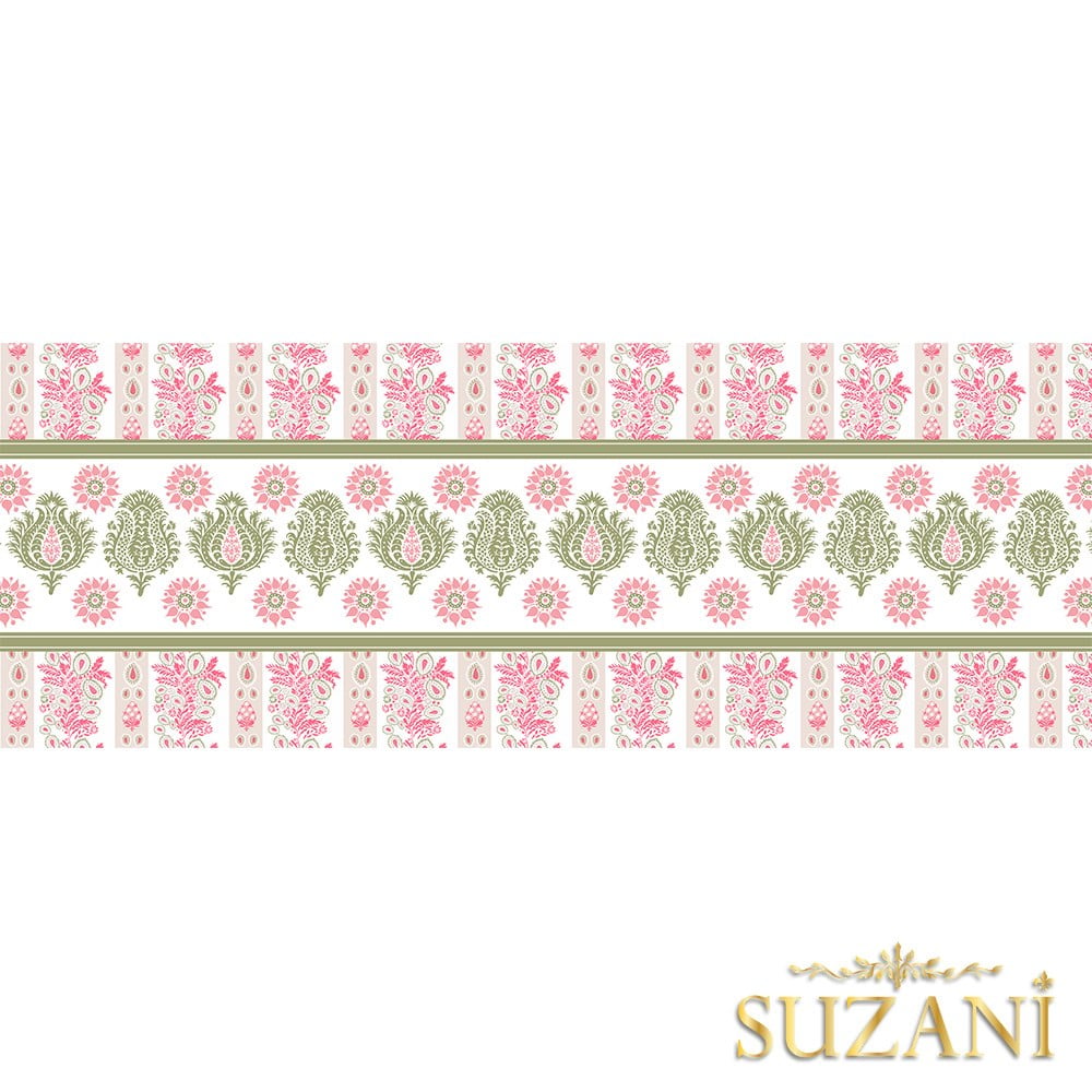 Soft Kırmızı Damask Desenli Dikişsiz Runner Kumaşı