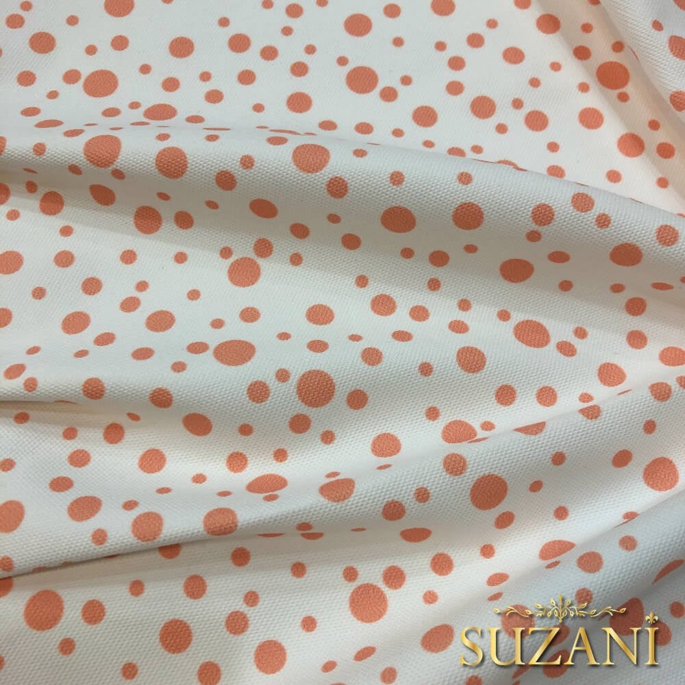 Somon Damlacık Desenli Dijital Baskılı Kumaş