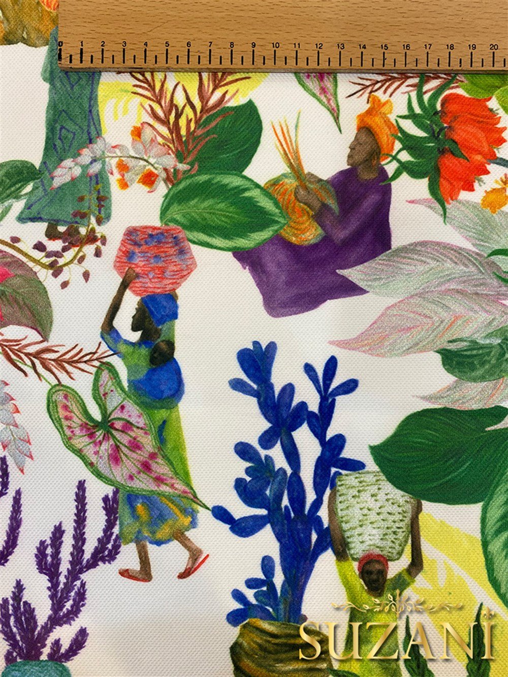 Tropik Yaz Desenli Dijital Baskılı Kumaş