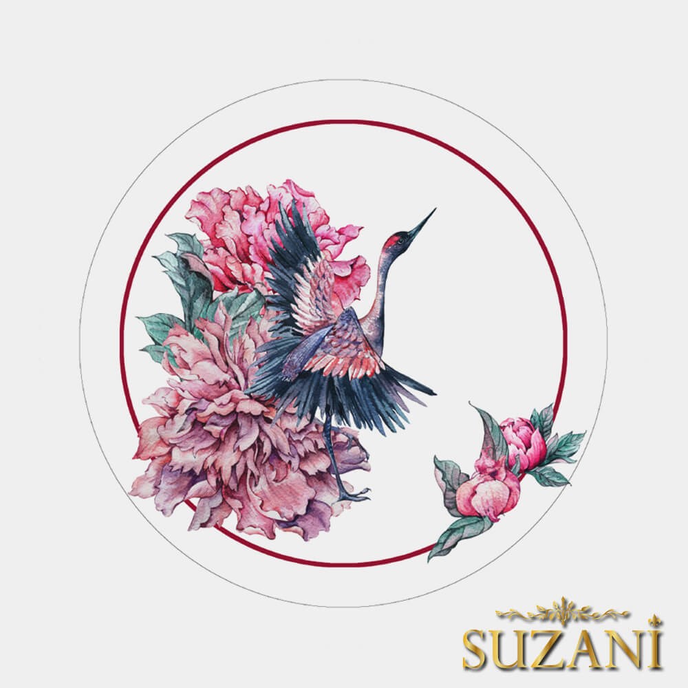 Turna Desenli Supla Kumaşı-Beyaz