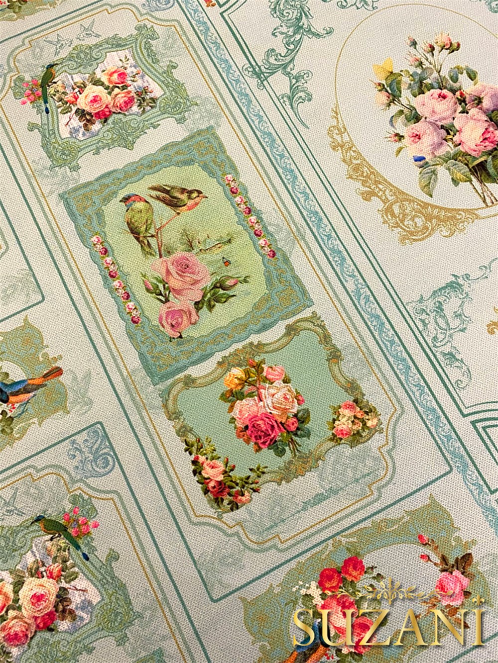 Vintage Barok Desenli Dijital Baskılı Kumaş