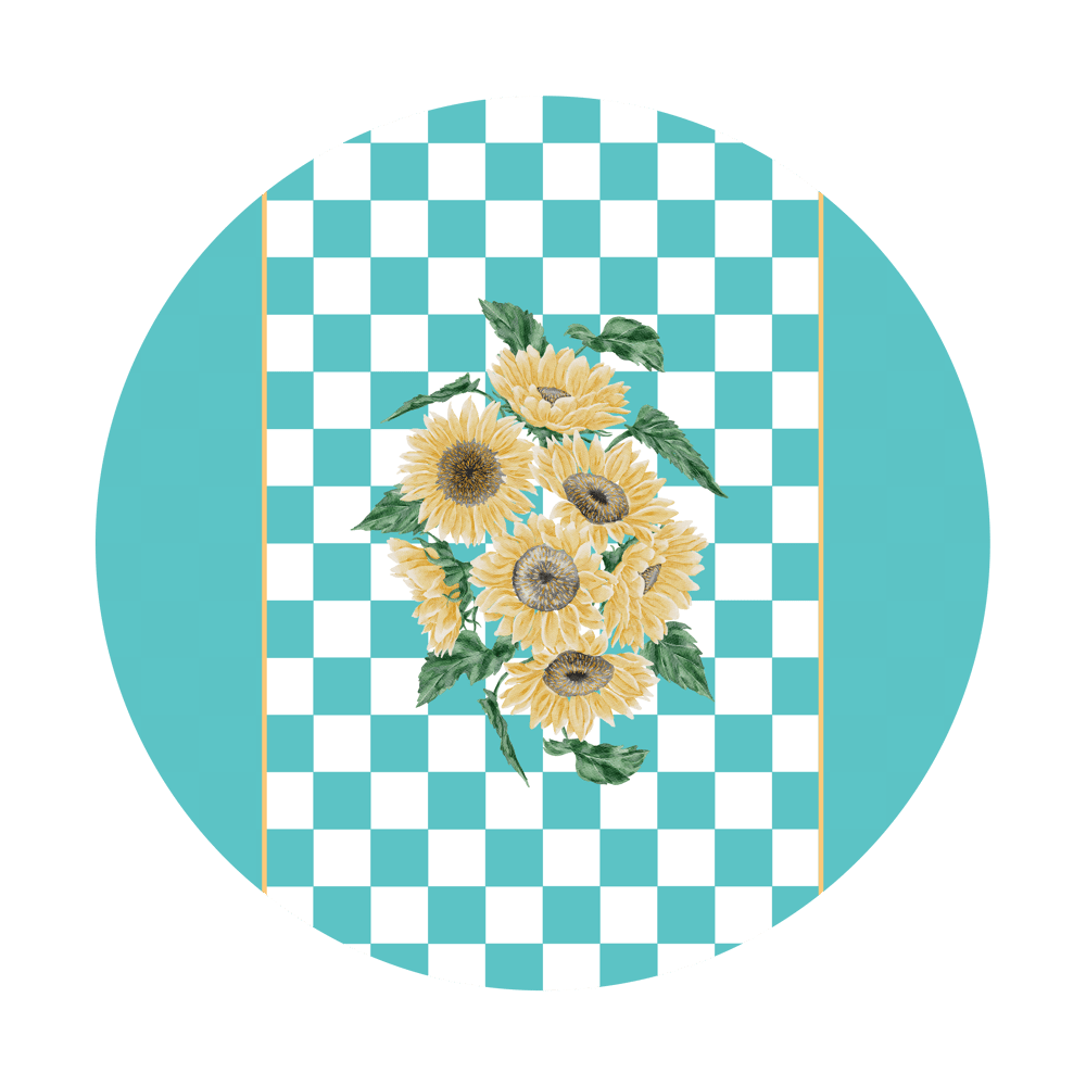 Vintage Garden Günebakan Desenli Dikişsiz 3'lü Supla Kumaşı