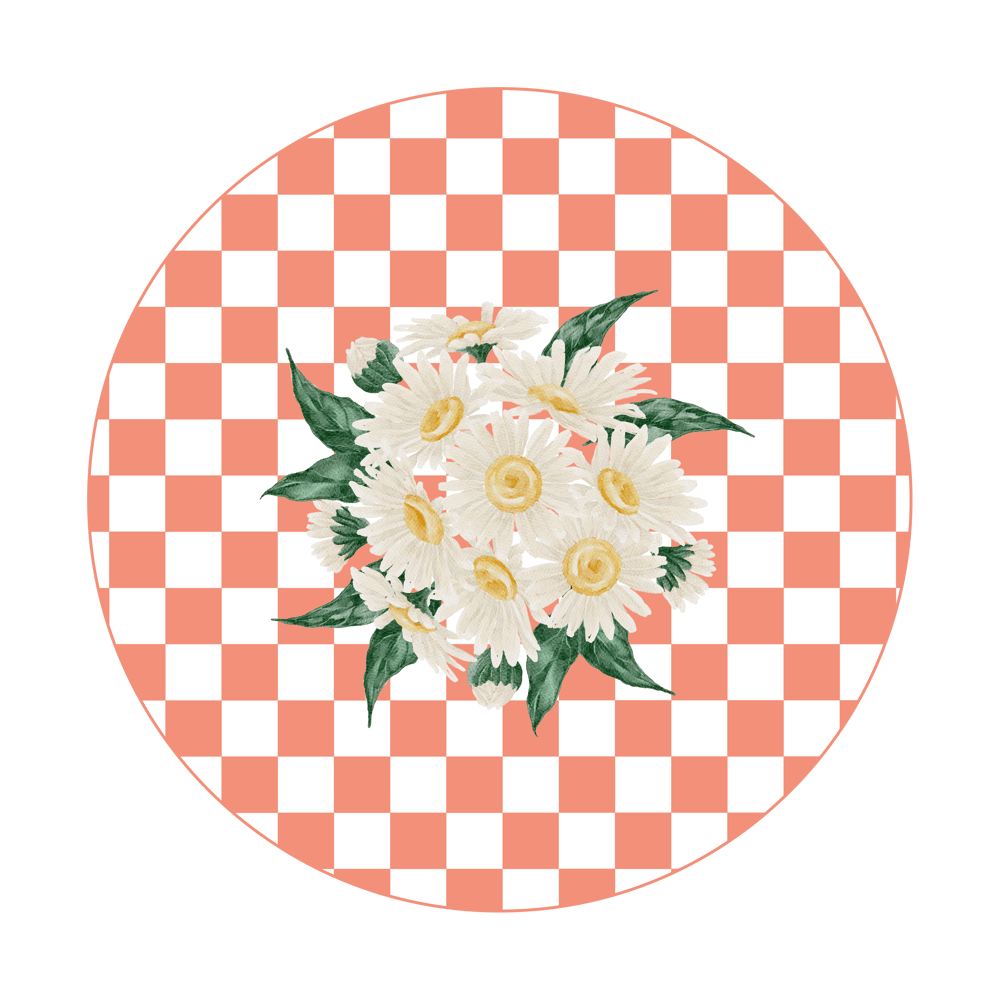 Vintage Garden Papatya Desenli Dikişsiz 3'lü Supla Kumaşı