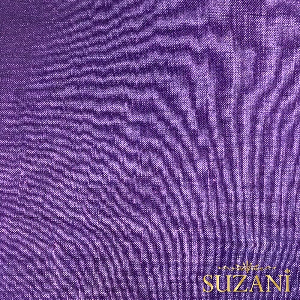 Violet Keten Görünümlü Dijital Baskılı Kumaş
