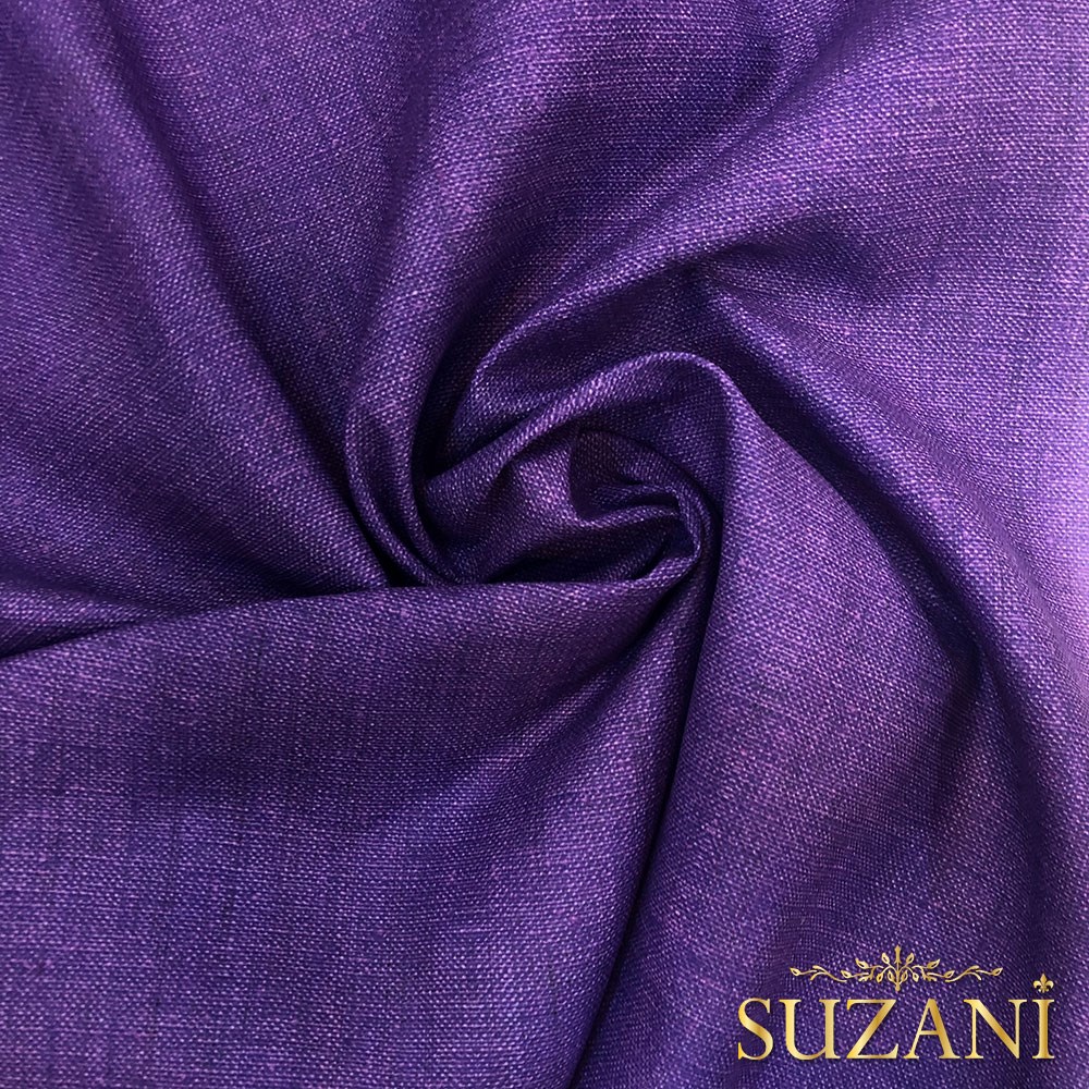 Violet Keten Görünümlü Dijital Baskılı Kumaş