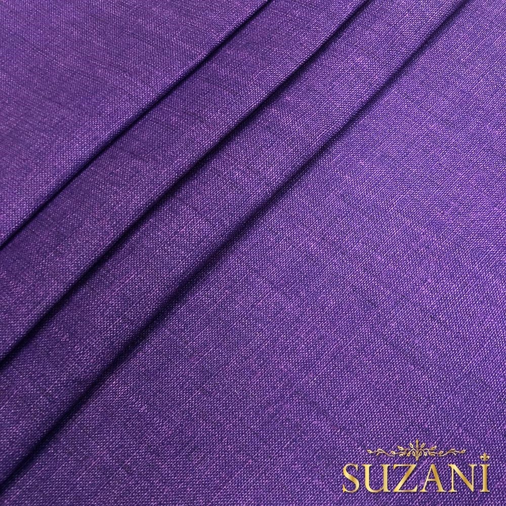 Violet Keten Görünümlü Dijital Baskılı Kumaş