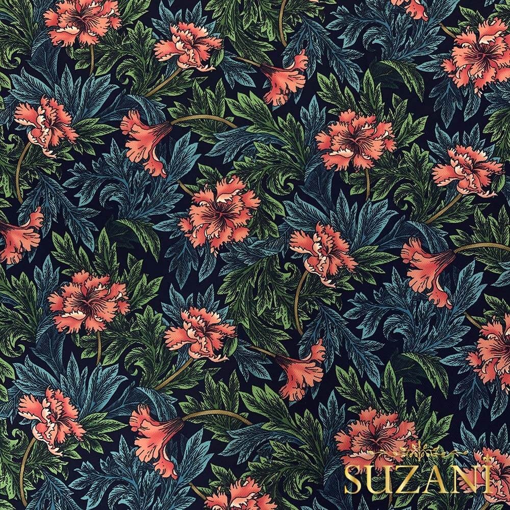 William Morris Çiçek Desenli Dijital Baskılı Kumaş