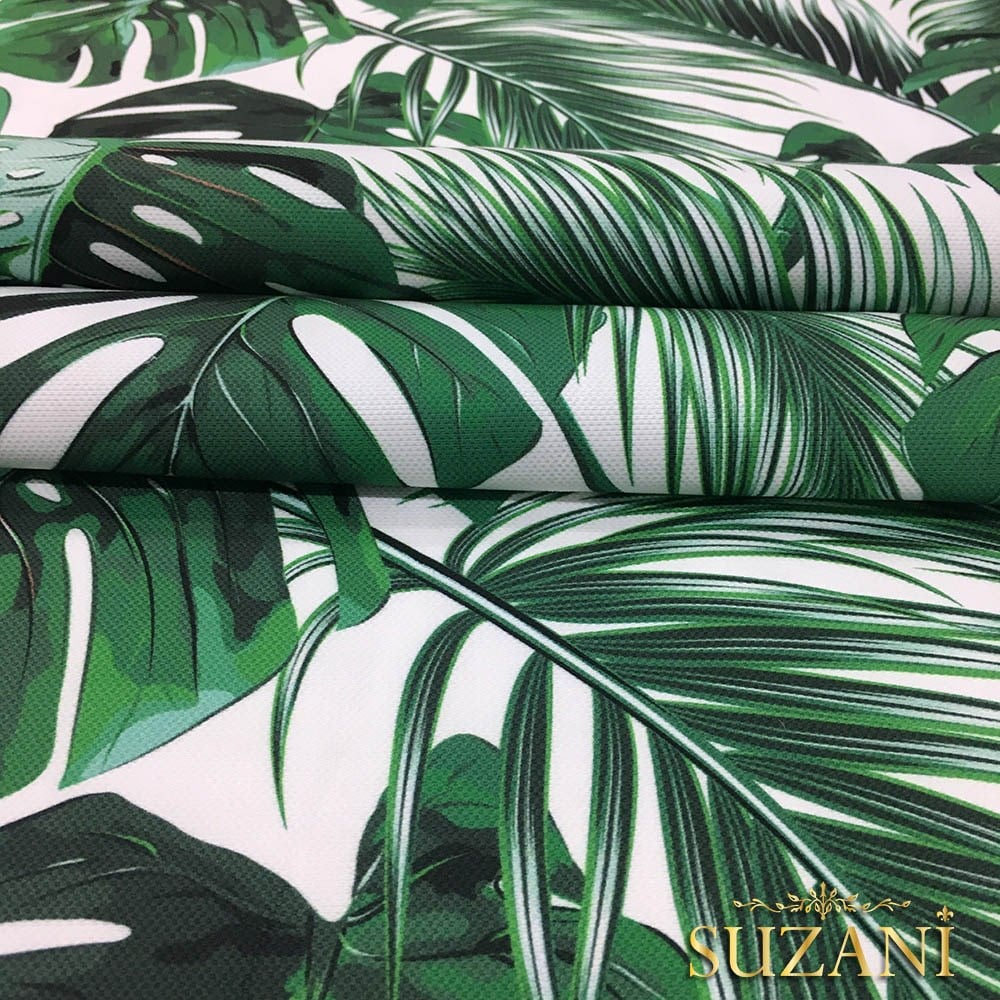 Beyaz Zemin Deve tabanı Desenli Kumaş