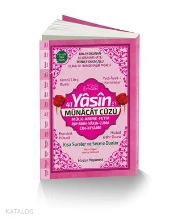 41 Yasin ve Münacât Cüzü; Orta Boy Fihristli Bilgisayar hattı, kolay okunan, renkli Yasin-i Şerif (Kod: 064)