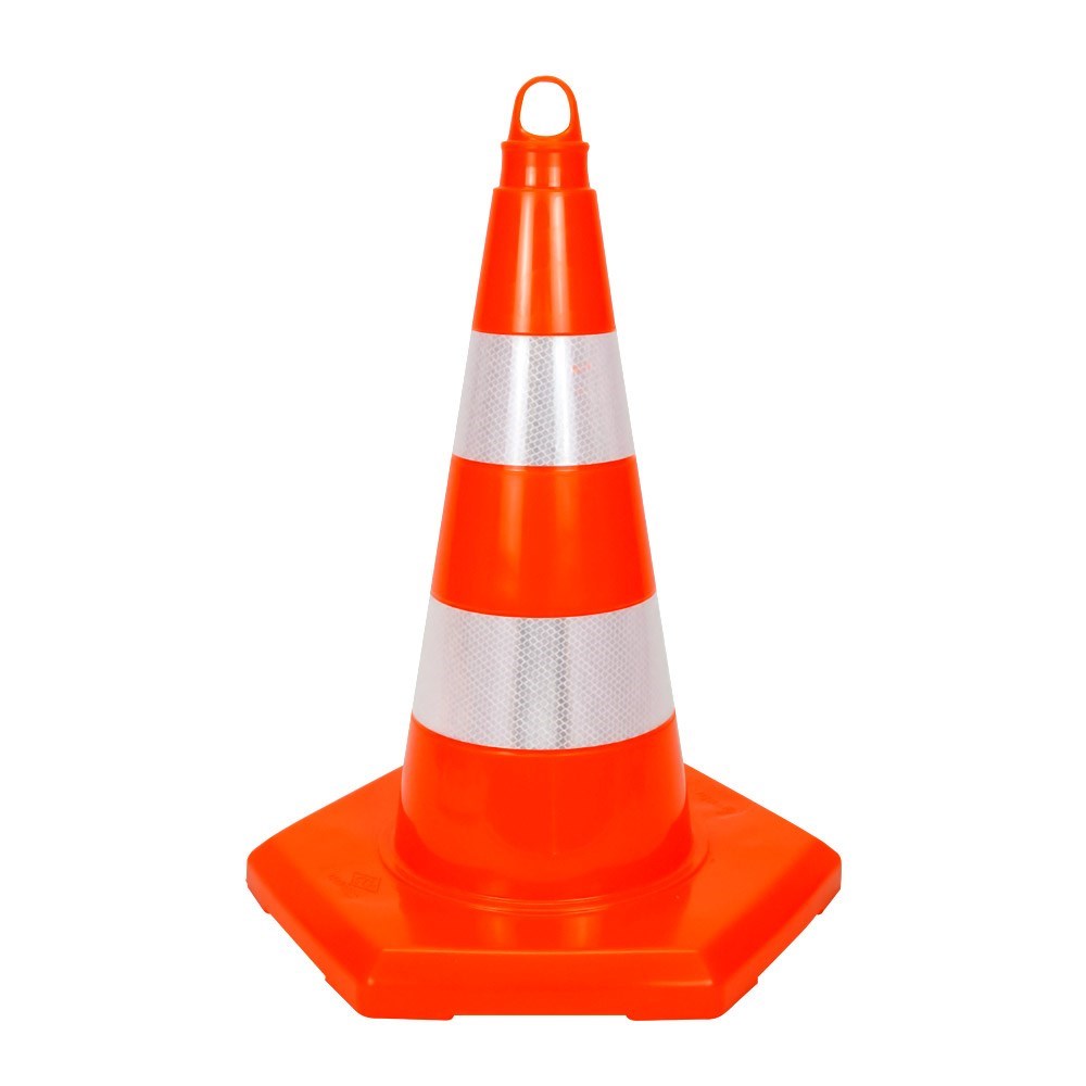 10 Adet PVC Trafik Konisi 50 cm Reflektifli - Ağırlıksız Trafik Dubası