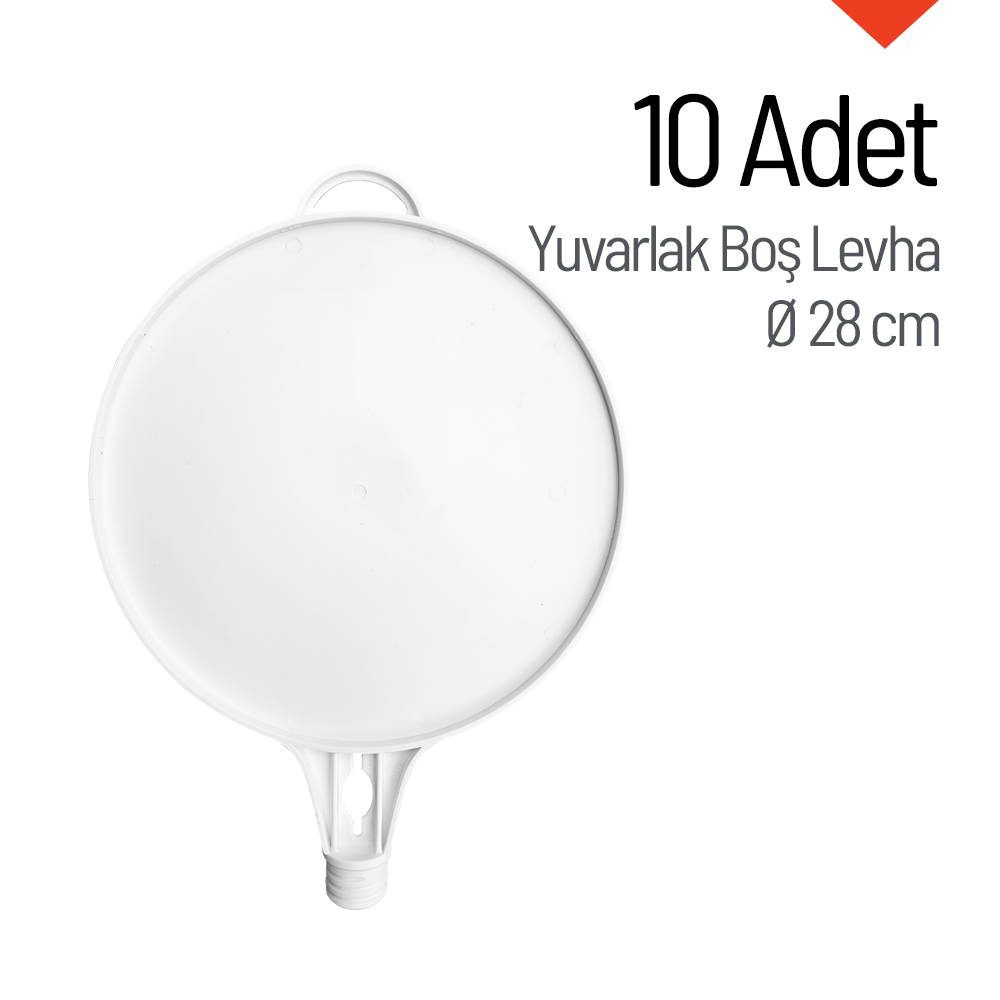 10 Adet Yuvarlak Boş Levha 28 cm