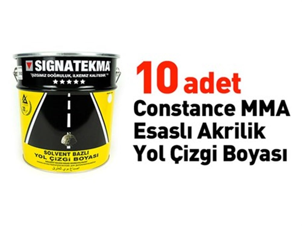 10`lu Constance MMA Esaslı Akrilik Yol Çizgi Boyası, Şerit Boyası 25 kg Beyaz