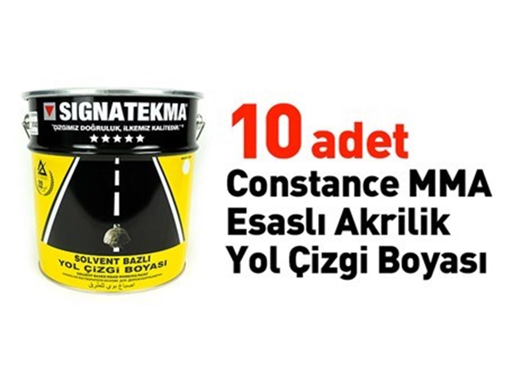 10`lu Constance MMA Esaslı Akrilik Yol Çizgi Boyası, Şerit Boyası 25 kg Siyah