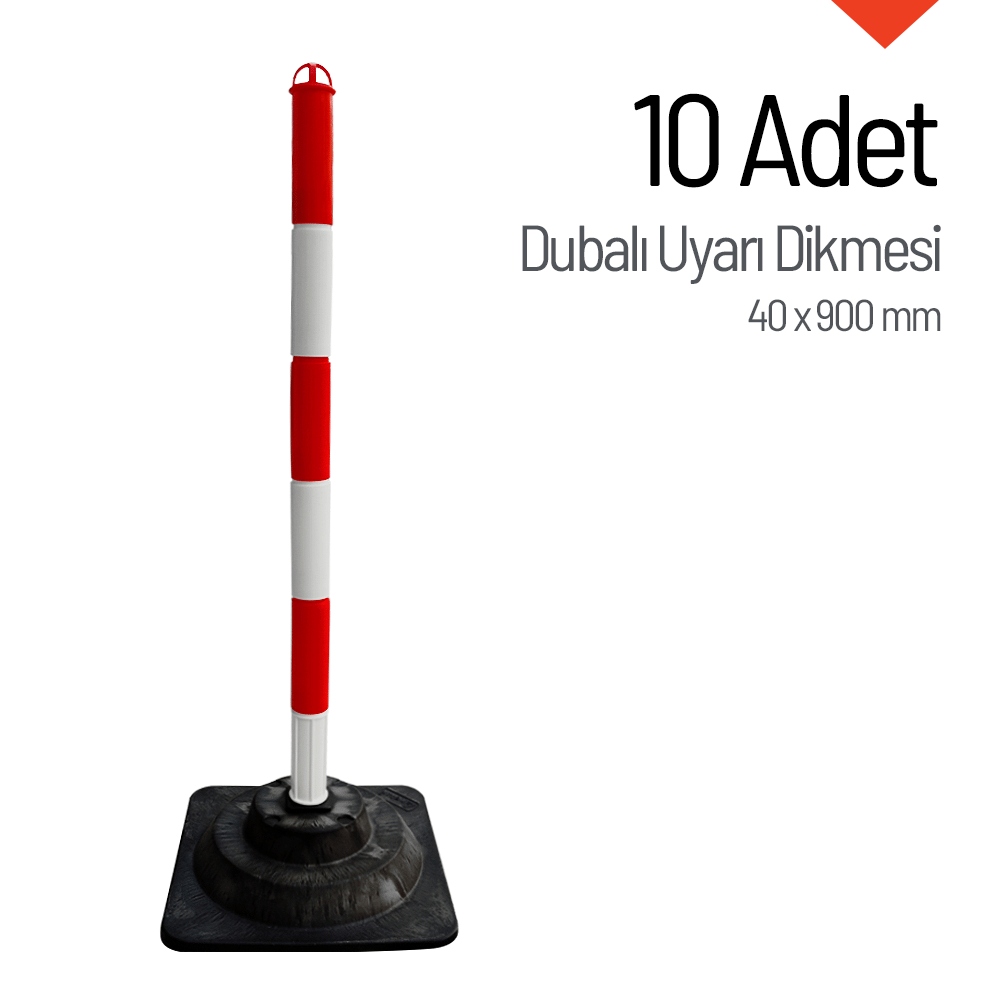 10lu Kauçuk Ağırlıklı Uyarı Dikmesi 90 x 4 cm