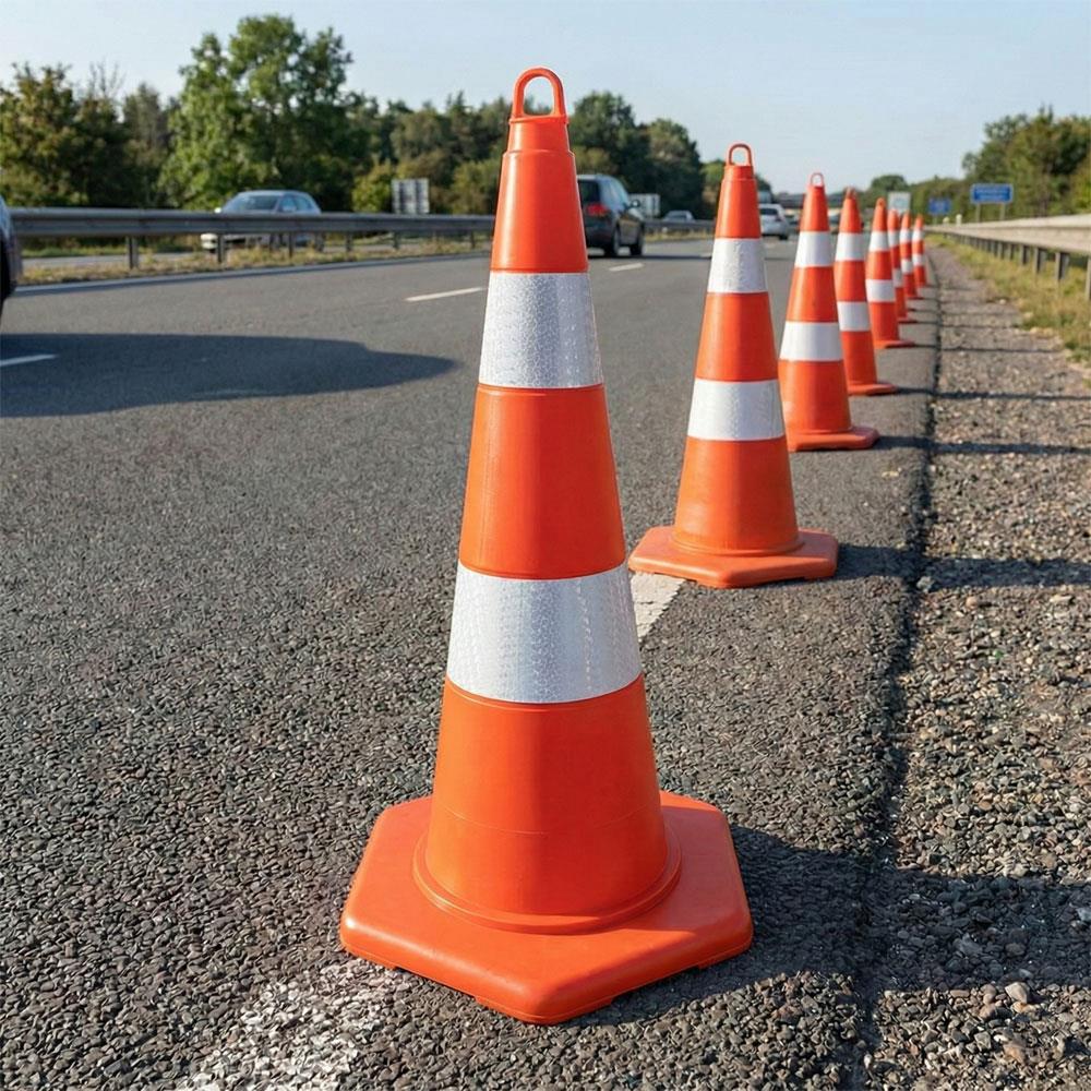 10lu EKO TPE Trafik Konisi Seti 75 cm - Ağırlıksız Trafik Dubası