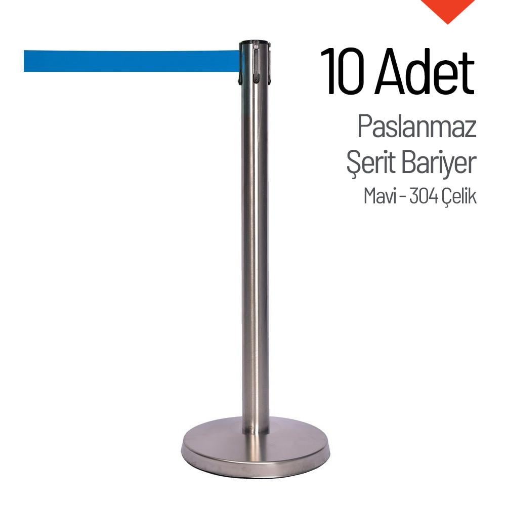 10lu Paslanmaz Şerit Bariyer - 304 Çelik