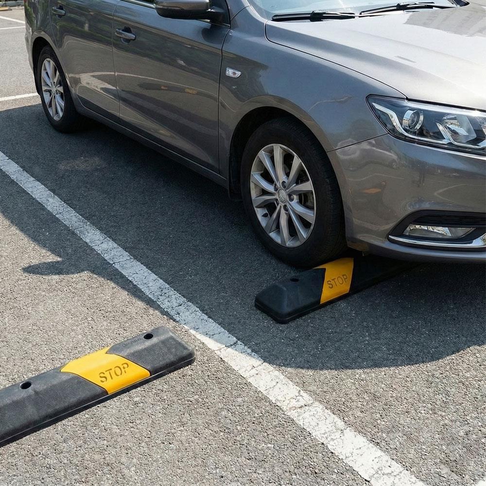 10lu Plastik Oto Park Araç Stoperi 110 cm Siyah-Sarı