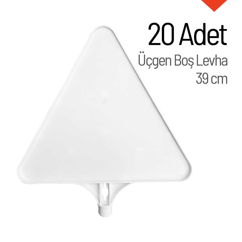 20 Adet Üçgen Boş Levha 39 cm
