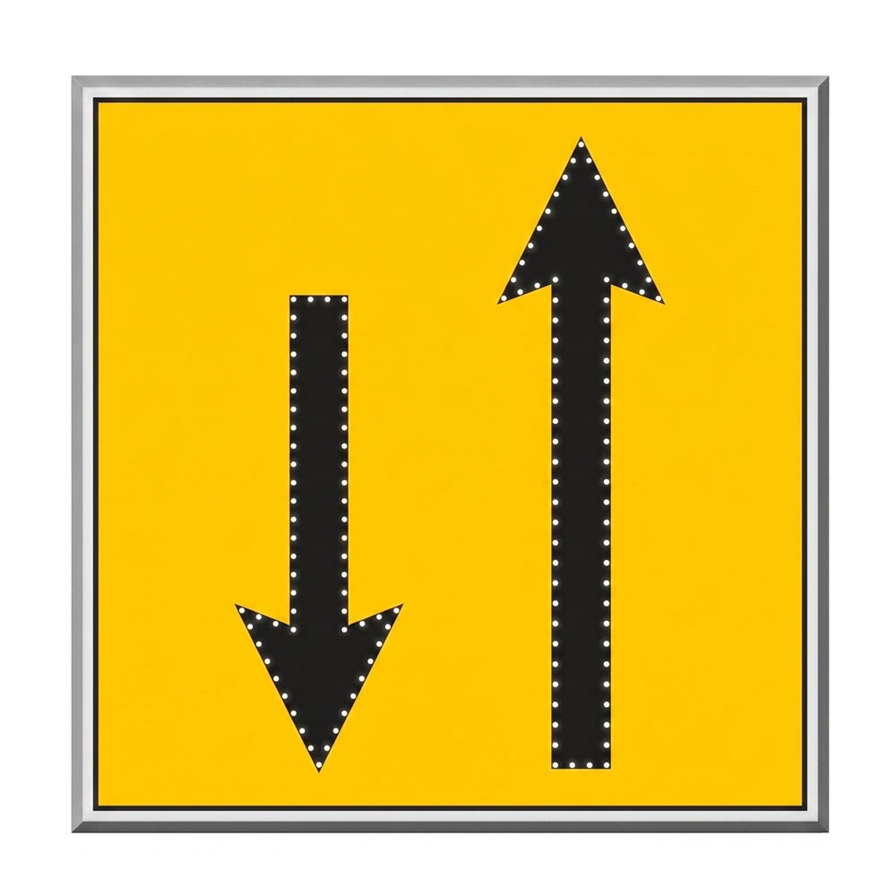 AC LEDli İki Yönlü Trafik Levhası 100 x 100 cm
