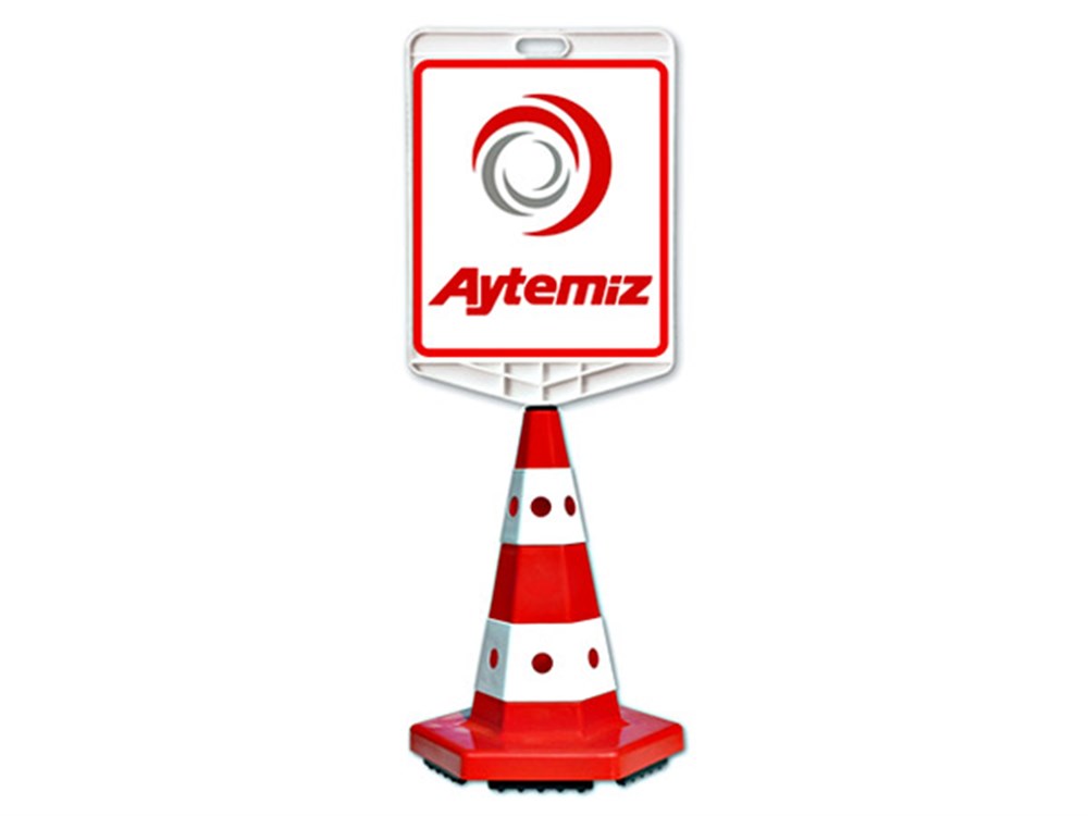 Aytemiz Logo Çift Taraf Baskı Trafik Koni Seti Trafik Dubası