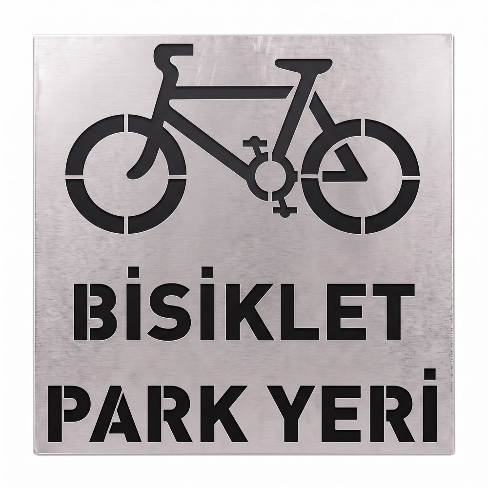 Bisiklet Park Yeri Boyama Şablonu - Galvaniz Sac Levha 100x100cm
