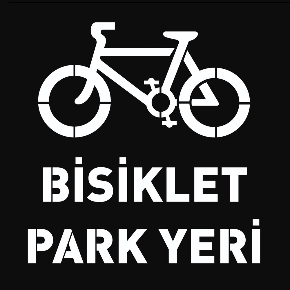 Bisiklet Park Yeri Boyama Şablonu - Galvaniz Sac Levha 100x100cm