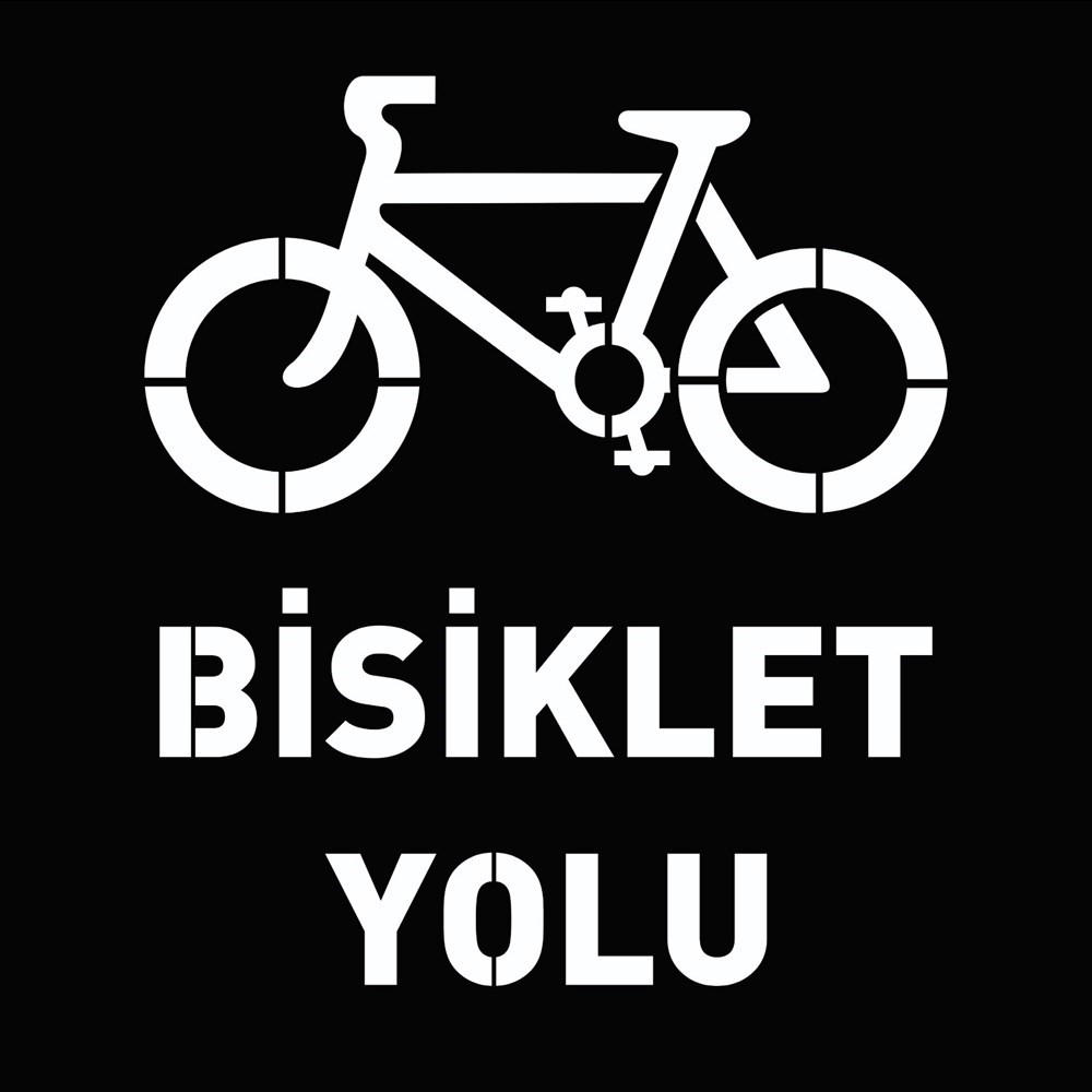 Bisiklet Yolu Boyama Şablonu - Galvaniz Sac Levha 100x100 cm