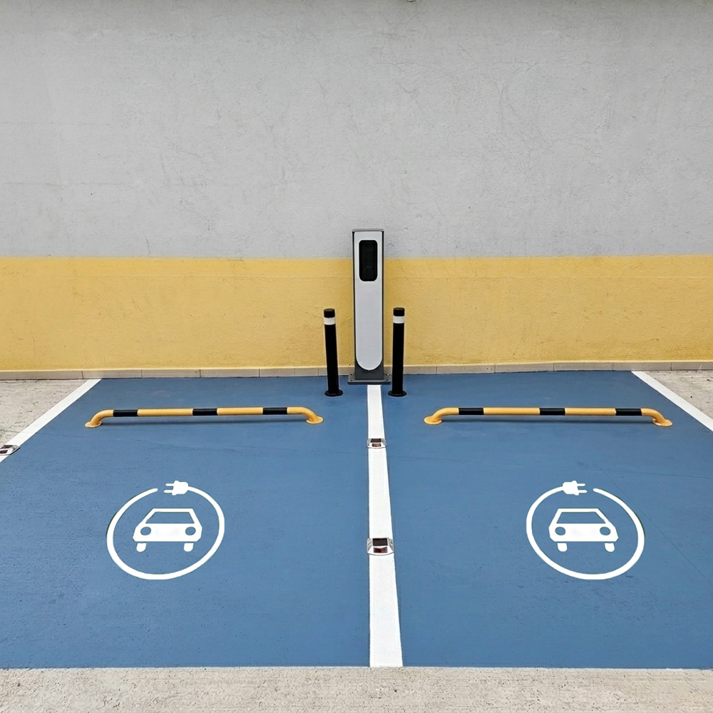 Elektrikli Araç Şarj Alanı Boyama Şablonu Galvaniz Sac Levha 100x100cm
