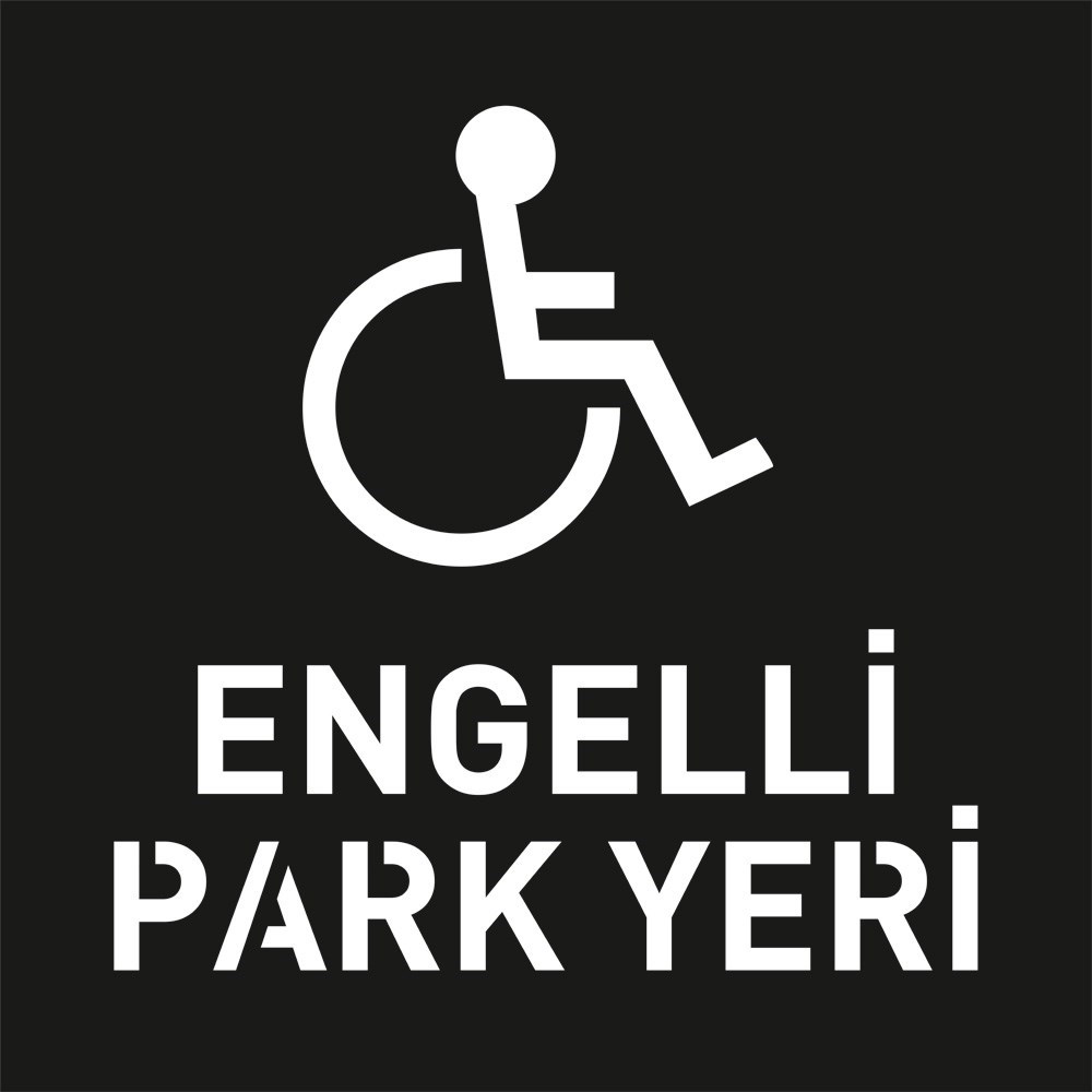 Engelli Park Yeri Boyama Şablonu - Galvaniz Sac Levha 100x100cm