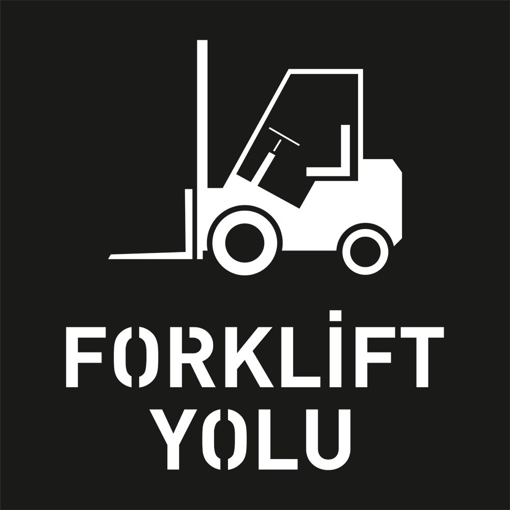 Forklift Yolu Boyama Şablonu - Galvaniz Sac Levha 100x100cm