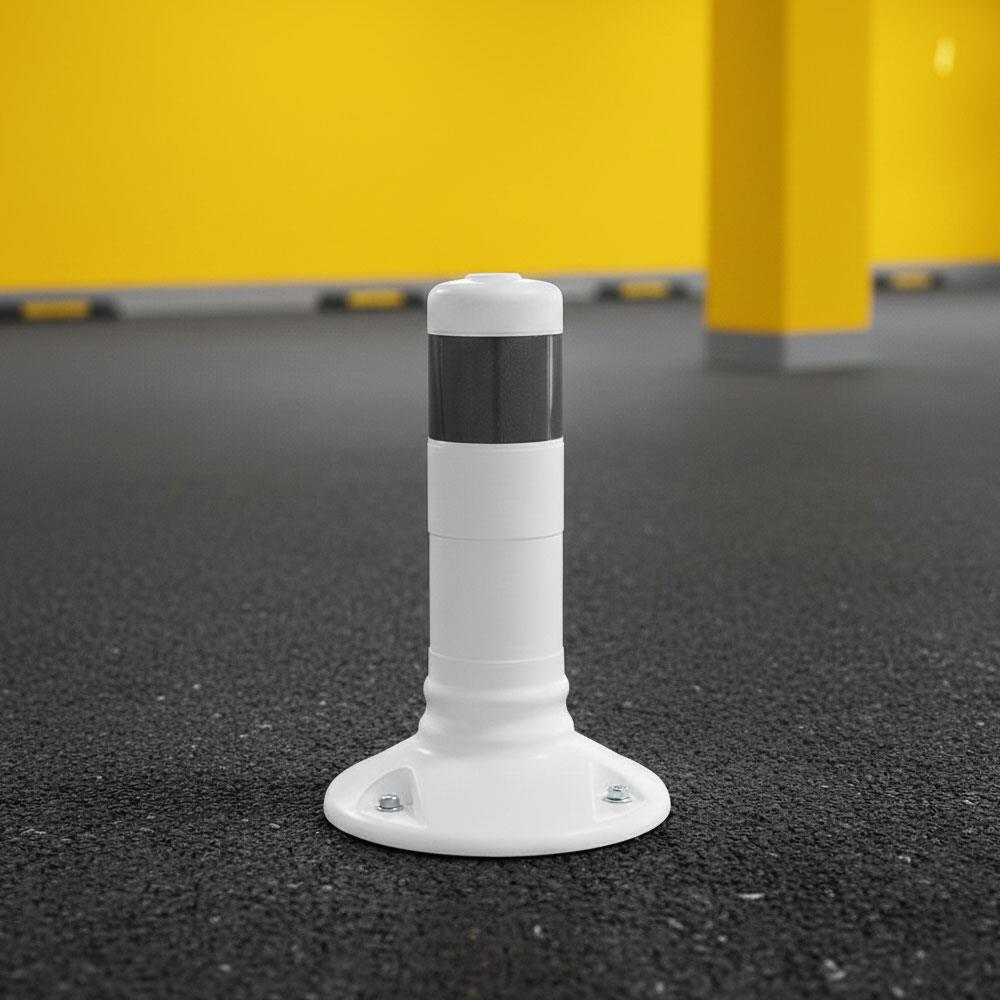 Delineator 30 x 8 cm White TPE, Flexible Bollard