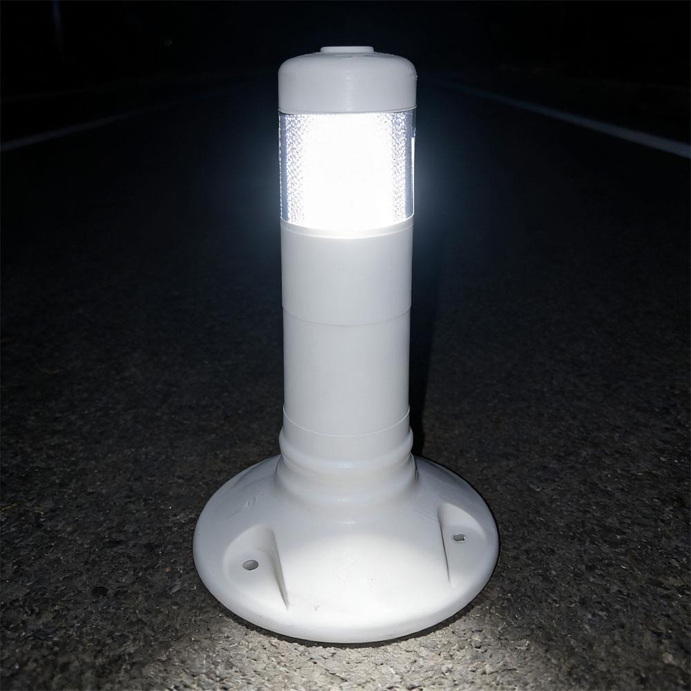 Delineator 30 x 8 cm White TPE, Flexible Bollard